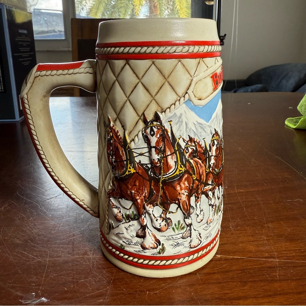 Vintage 1985 Budweiser Clydesdale “A” Series Ceramic Stein - Ceramarte Brazil